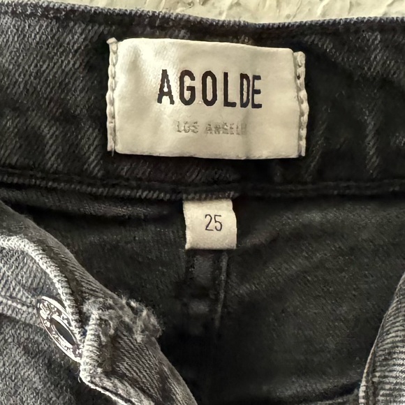 Agolde 90s Pinch Jeans Pant High Straight Black Denim Dark Classic Minimalist 25 - Picture 13 of 14